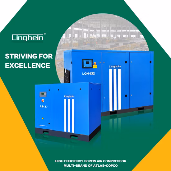 Linghein Four in One 18.5kw 16 Bar AC 전원 나사 공기 압축기(공기 건조기 공기 탱크 포함)(300L*2)